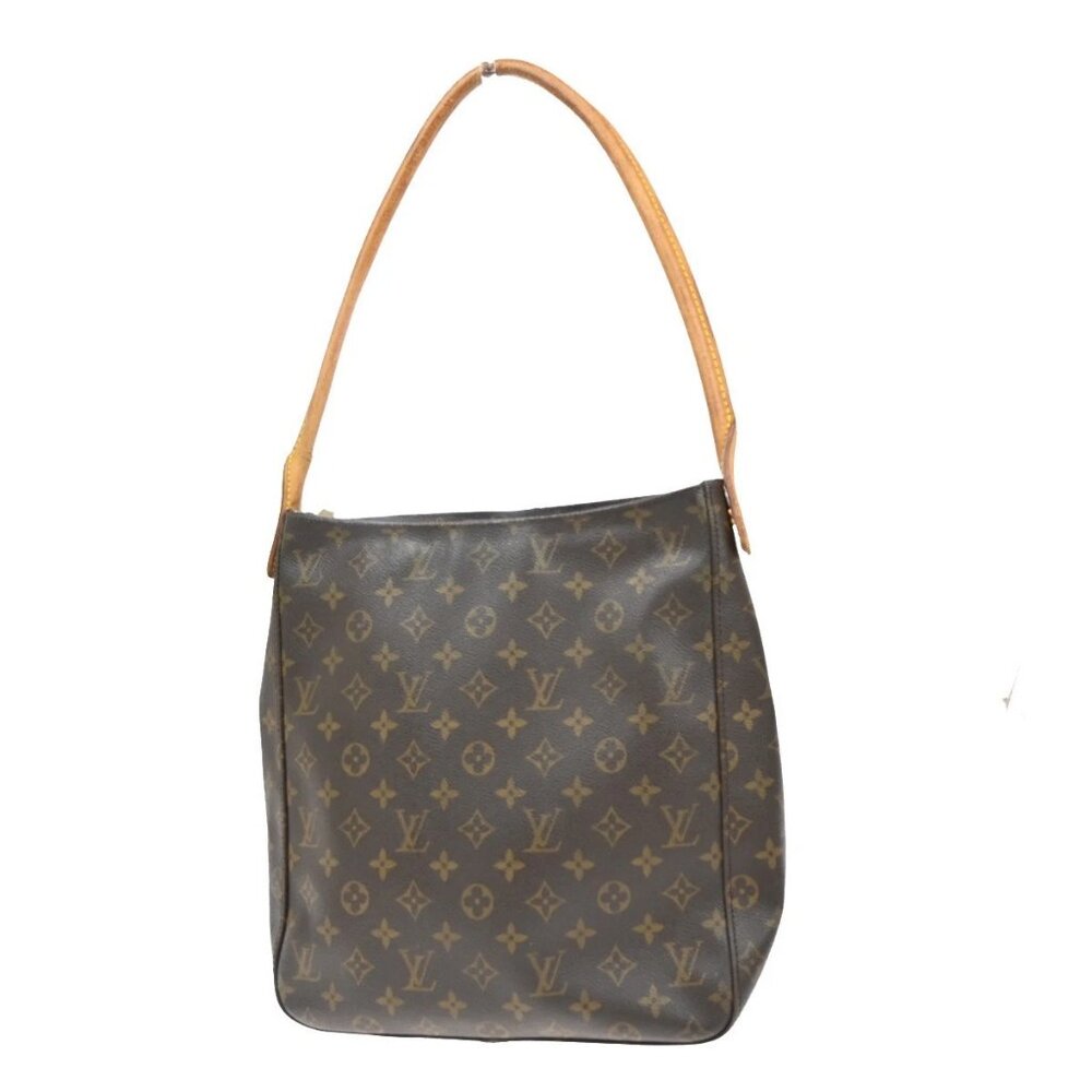 LOUIS VUITTON Logo Looping GM Shoulder Bag Monogram Leather Brown M51145 36EF381